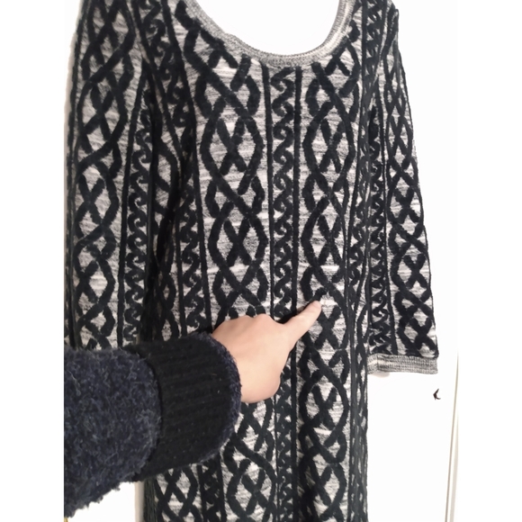 Anthropologie MOTH black lattice sweater dress M - Picture 3 of 15